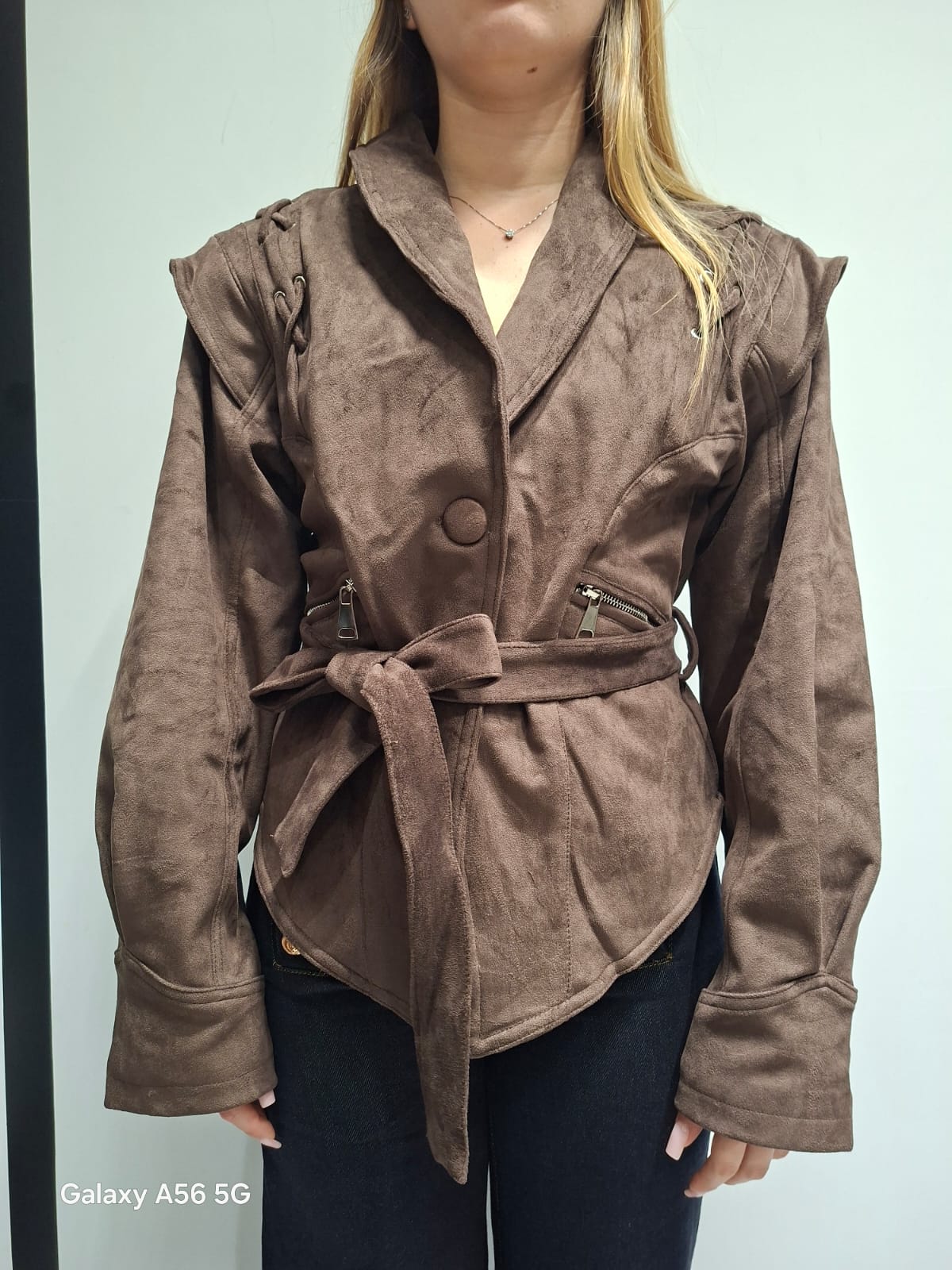 Giacca crop in Renna