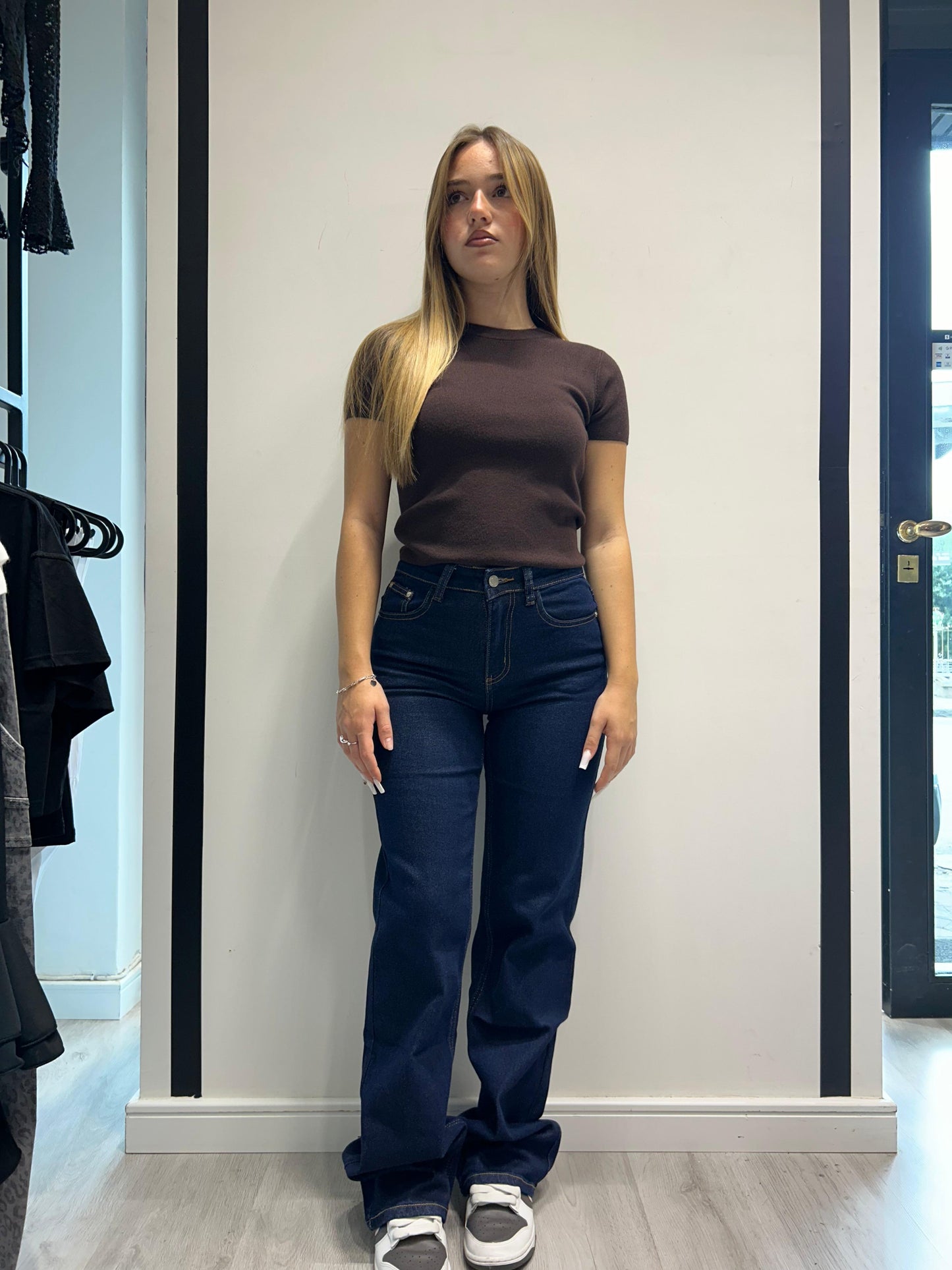 Maglia crop a mezza manica