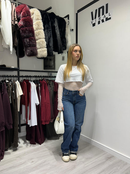 Body merletto a guanto